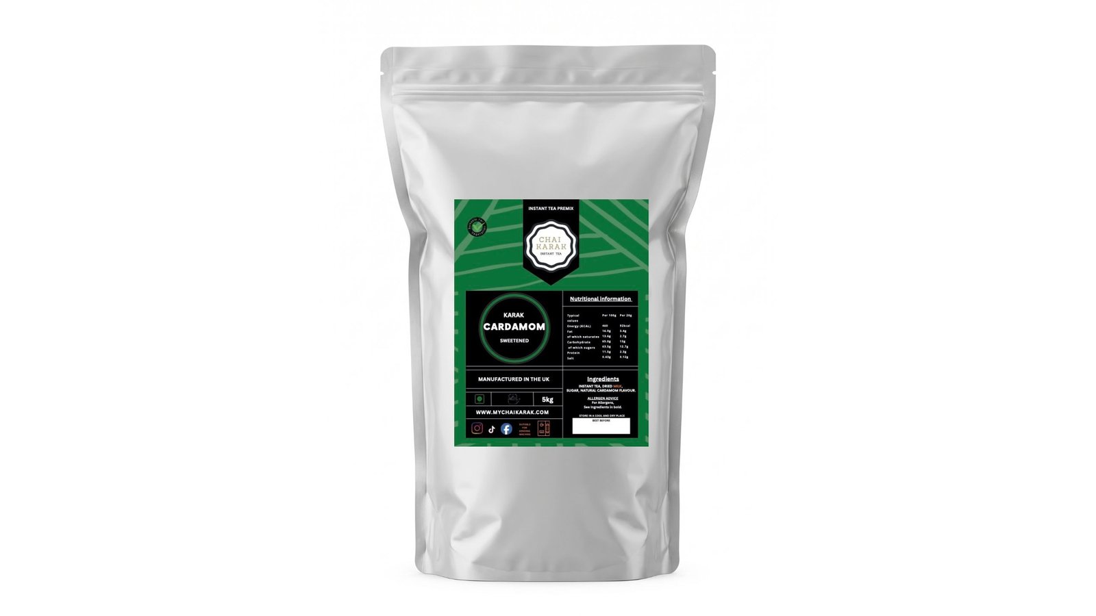 Chai Karak Cardamom Chai instant premix 5kg wholesale bulk bag