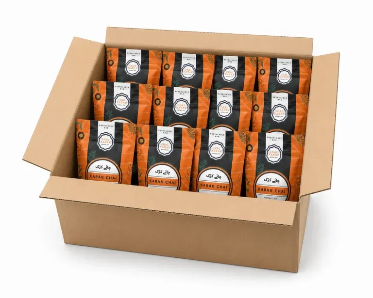 Wholesale box of 12 Karak Chai instant premix packs – Chai Karak