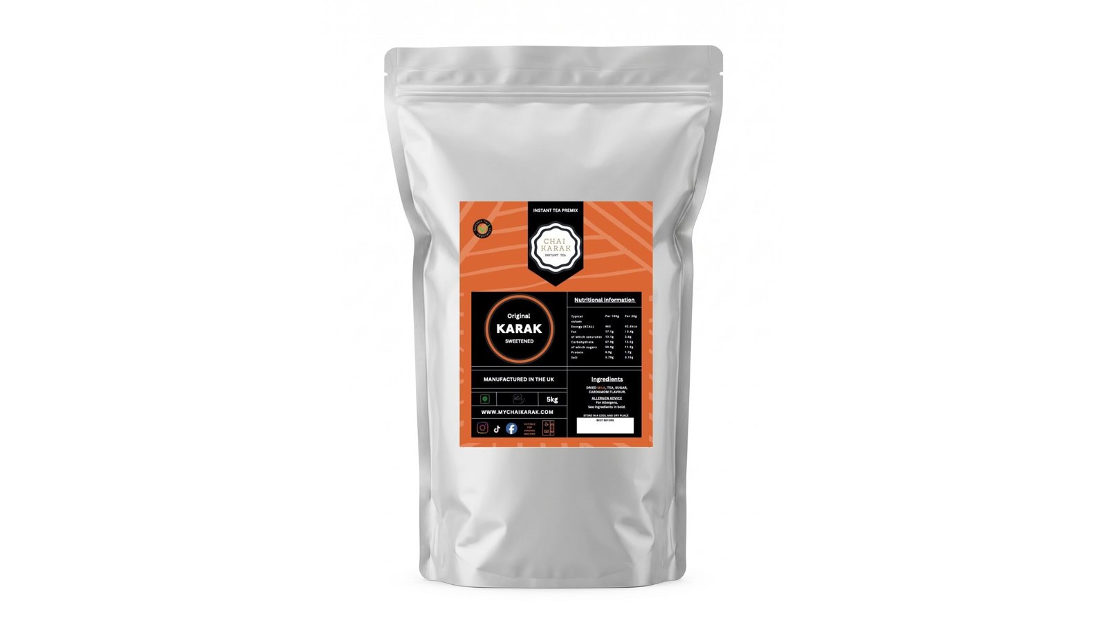 Chai Karak Original Karak Chai instant premix 5kg wholesale bulk bag
